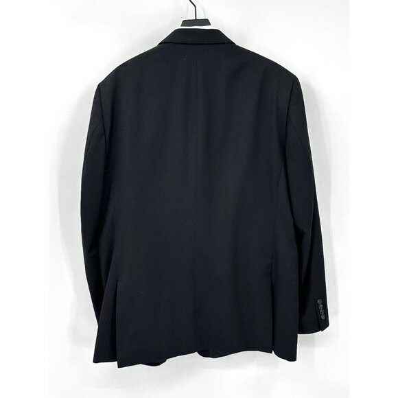 jacket blazer sport coat wool classic travel suit separates black 52L - Picture 7 of 9